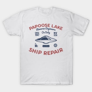 Flying Saucer Papoose Lake Ship Repair Funny UFO T-Shirt